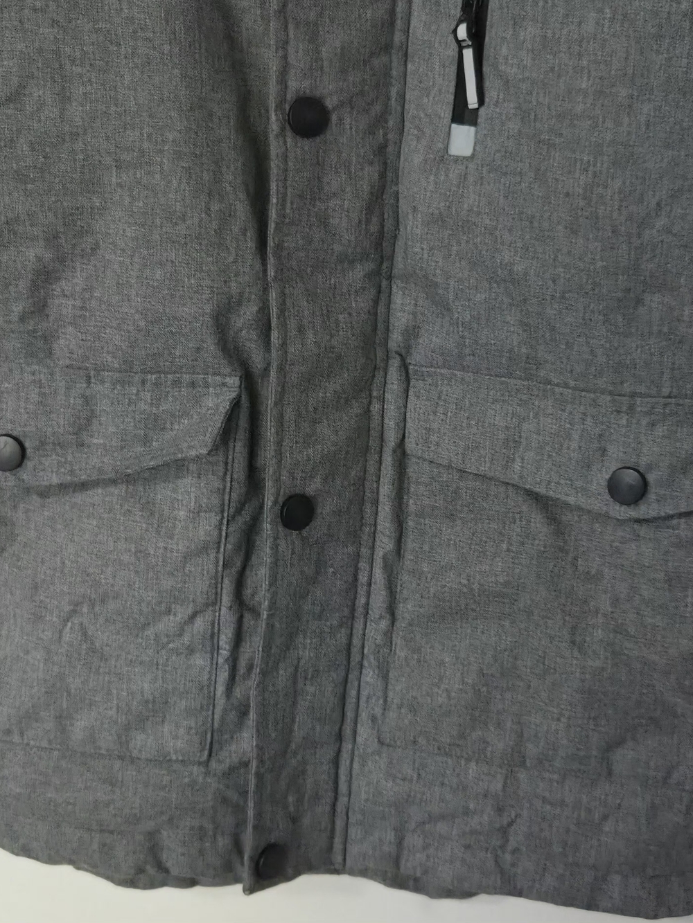 Youths Gray Hooded Puffer Coat with Faux Fur Trim - Picture 6 of 7